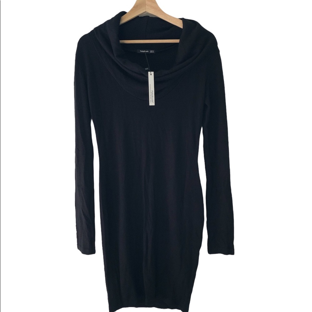 NWT PattyBoutik Black Sweater Dress Size M